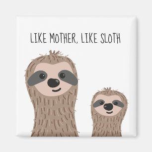 Mommy and Baby Sloth Magnete