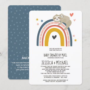 Mommy and Baby Sloth Rainbow Kinderdusche per Po Einladung