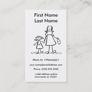 Mommy and Daughter Custom Calling Playdate Cards Telefonnummerkarte
