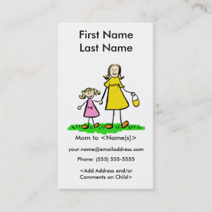 Mommy and Daughter Custom Calling Playdate Cards Telefonnummerkarte