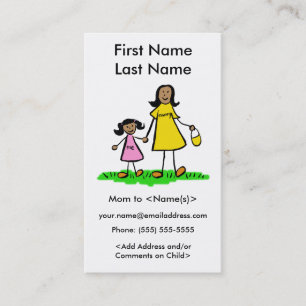 Mommy and Daughter Custom Calling Playdate Cards Telefonnummerkarte