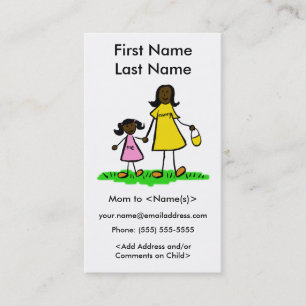 Mommy and Daughter Custom Calling Playdate Cards Telefonnummerkarte