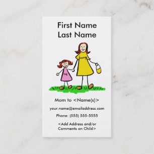 Mommy and Daughter Custom Calling Playdate Cards Telefonnummerkarte