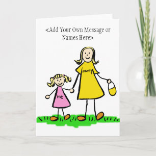 Mommy and Me Blond Card (Nachricht anpassen) Karte