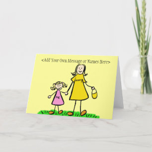 Mommy and Me Blond Note Card (Nachricht anpassen) Karte