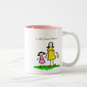 Mommy and Me Little Girl (Brünett - Individuelle N Zweifarbige Tasse