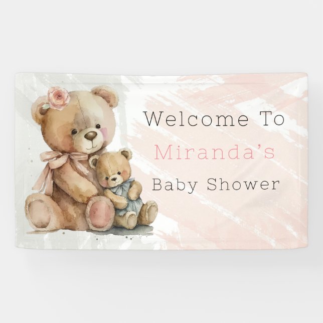 Mommy and Me Teddy Bear Baby Dusche Willkommen Banner (Horizontal)