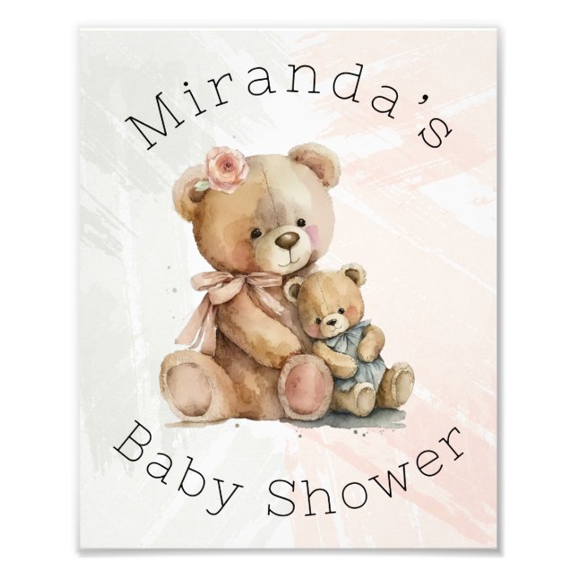 Mommy and Me Teddy Bear Baby Shower Fotodruck (Vorne)