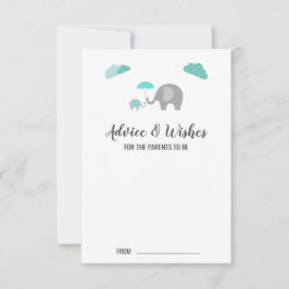 Mommy Baby Elephant mit Clouds Advisor Cards Hinweiskarte