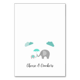 Mommy Baby Elephant mit Clouds Buffet Food Labels Tischnummer