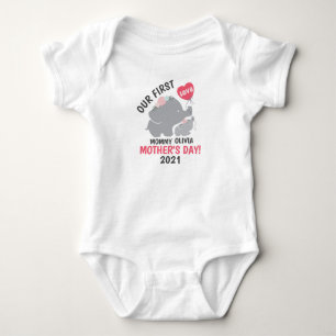 Mommy Baby Girl Elephant zum Ersten Muttertag Strampler