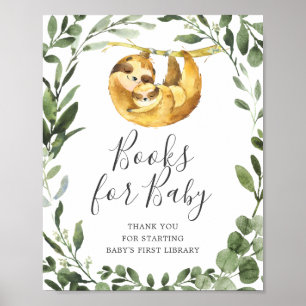 Mommy Baby Sloth Babydusche Bücher für Babysignatu Poster