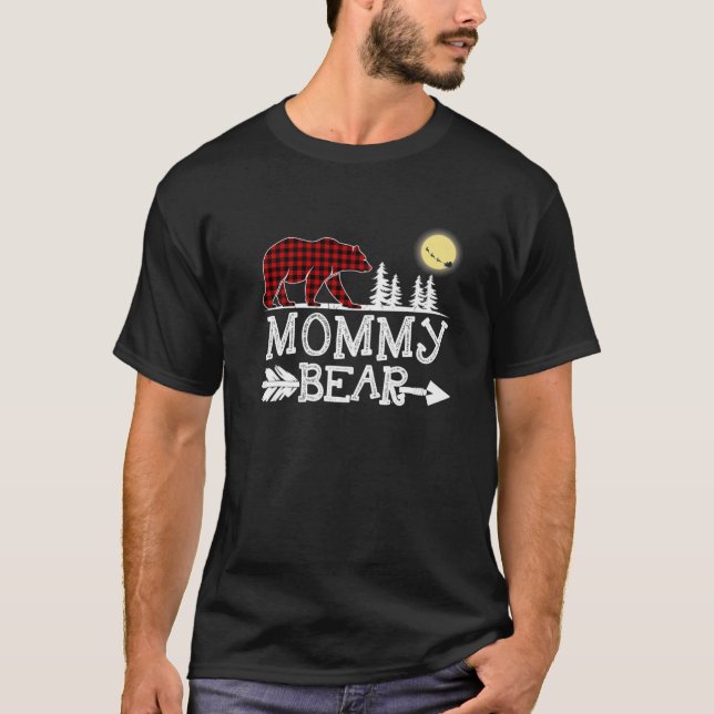 Mommy Bar Christmas Pajama Red Kariert Buffalo T-Shirt (Vorderseite)