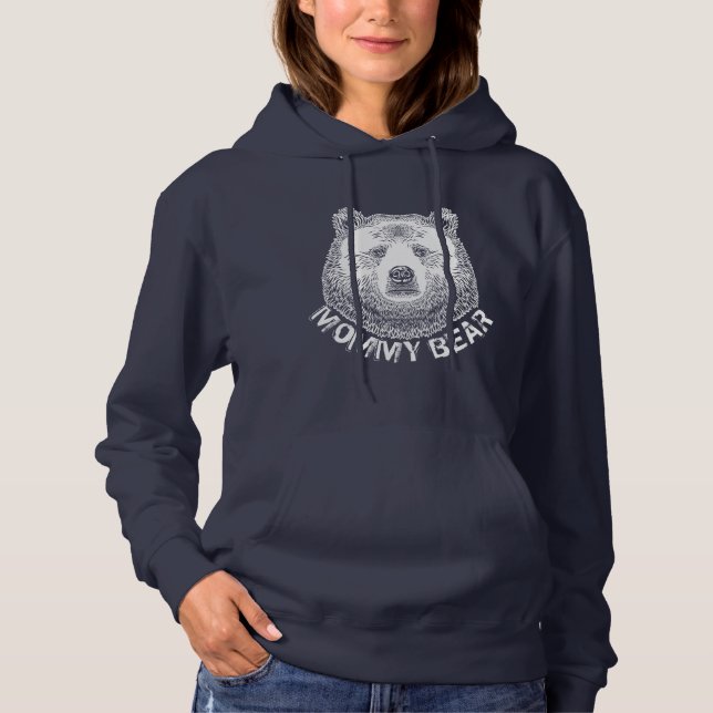 Mommy Bär, Handgezeichnete Illustration Hoodie (Vorderseite)