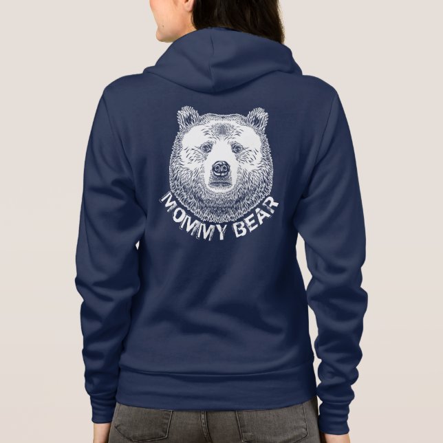 Mommy Bär, Handgezeichnete Illustration Hoodie (Rückseite)