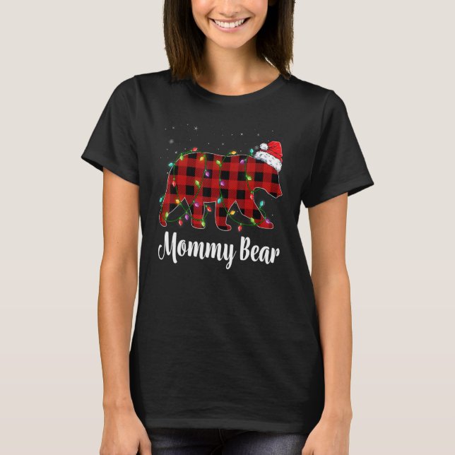 Mommy Bear Buffalo Red Plaid Matching Family Chris T-Shirt (Vorderseite)