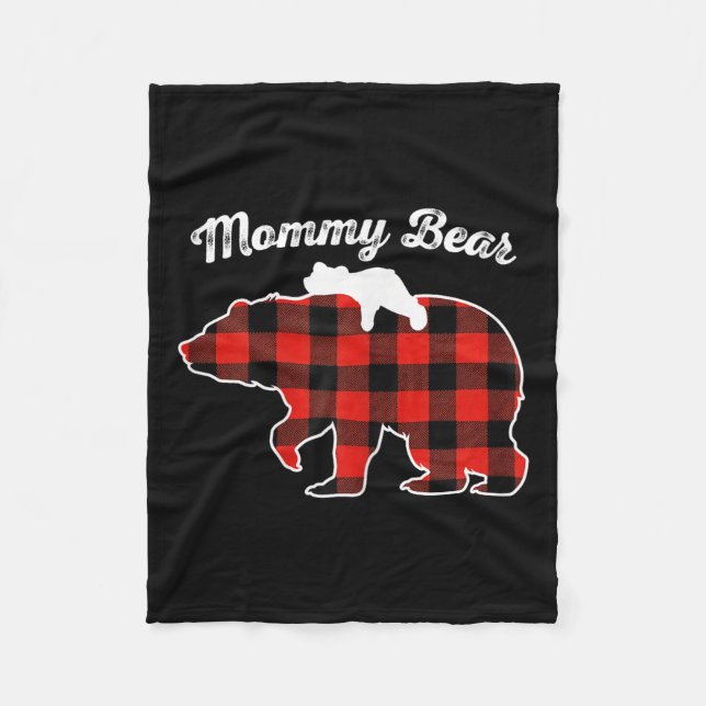 Mommy Bear Flannel Red Plaid Pajama Family Matchin Fleecedecke (Vorderseite)