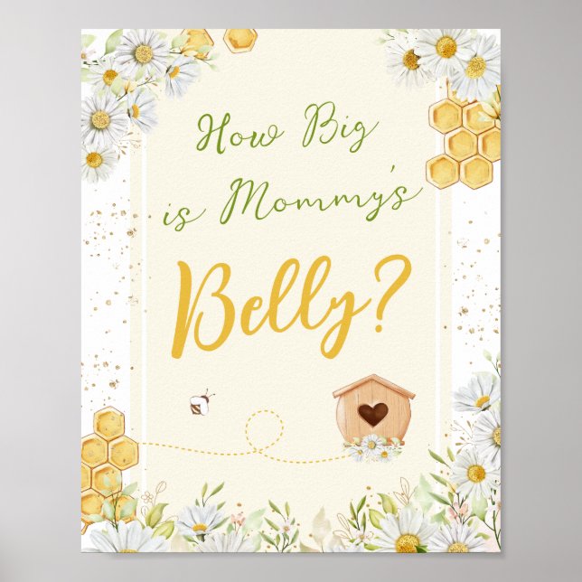 Mommy Bly Guessing Game Bumblebee Baby Shower Poster (Vorne)