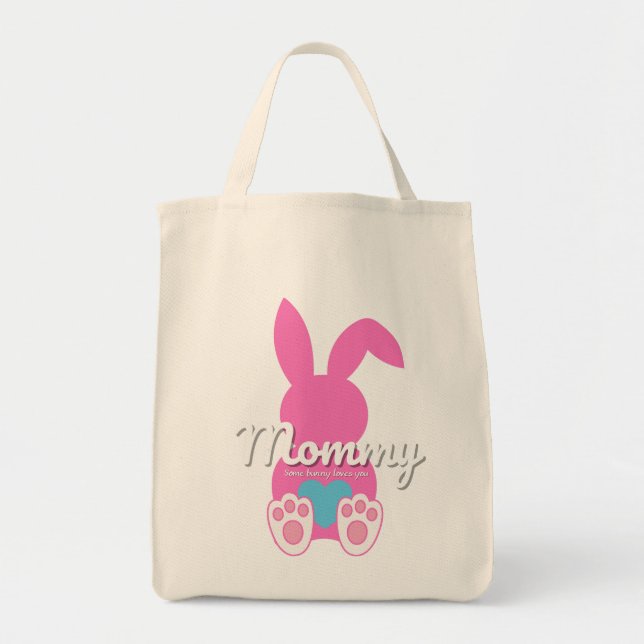 Mommy Bunny Grocery Tasche - Wiederverwendbare Ost (Vorne)