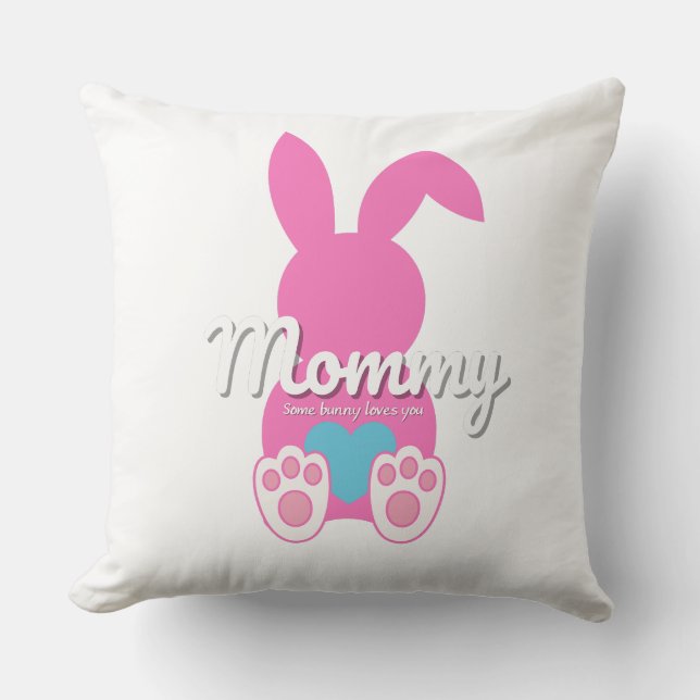 Mommy Bunny Throw Kissen - Ostergeschenk für Mama (Vorderseite)