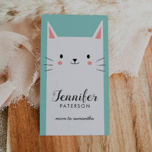 Mommy Calling Card Niedlich White Kitty Cat Visitenkarte