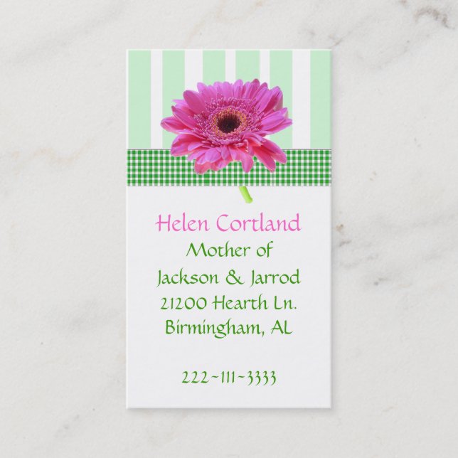 Mommy Calling Card Telefonnummerkarte (Vorderseite)