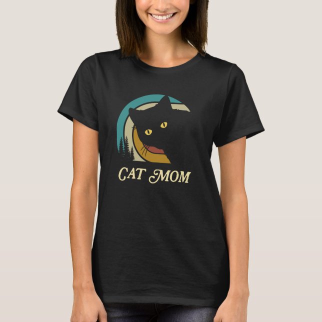 Mommy Cat Retro Best Cat Mom Ever Cat Lady T-Shirt (Vorderseite)