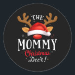 Mommy Christmas Deer Pjs Xmas Familie Matching Runder Aufkleber<br><div class="desc">Mommy Christmas Deer Pjs Xmas Familie Matching</div>
