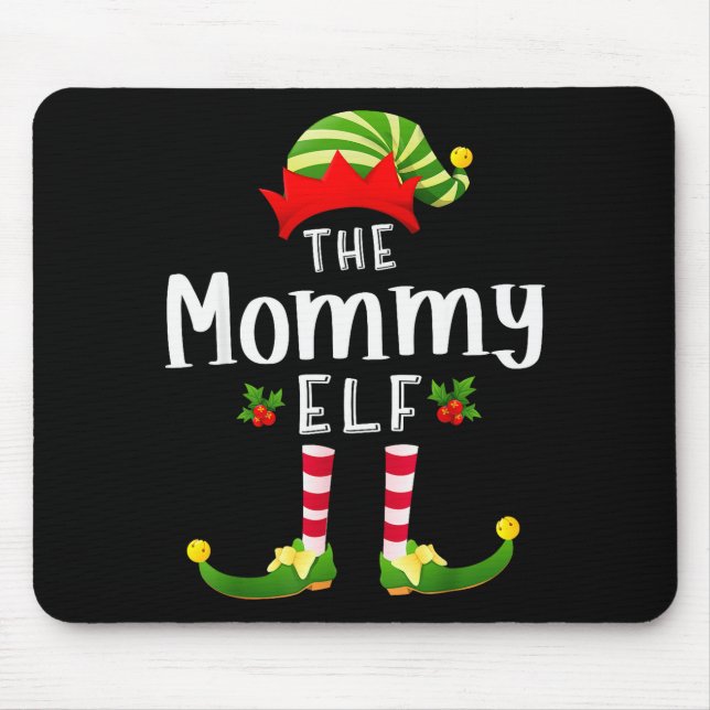 Mommy Christmas Elf Matching Pajama X-mas Party  Mousepad (Vorne)