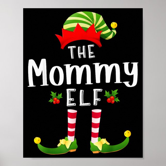 Mommy Christmas Elf Matching Pajama X-mas Party  Poster (Vorne)