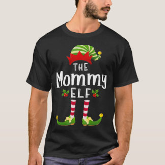 Mommy Christmas Party Elf Matching Family Group T-Shirt