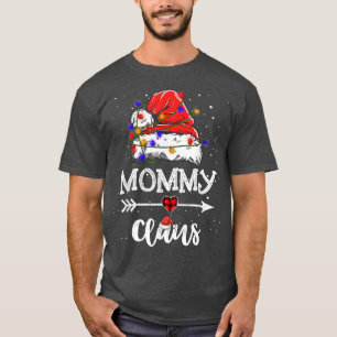 Mommy Claus Christmas Light Pajama Familie Matchin T-Shirt