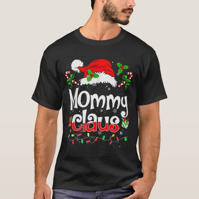 Mommy Claus Shirt Christmas Lights Pajama Family M (Vorderseite)
