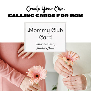 Mommy Club Card Funny Calling Card Telefonnummerkarte