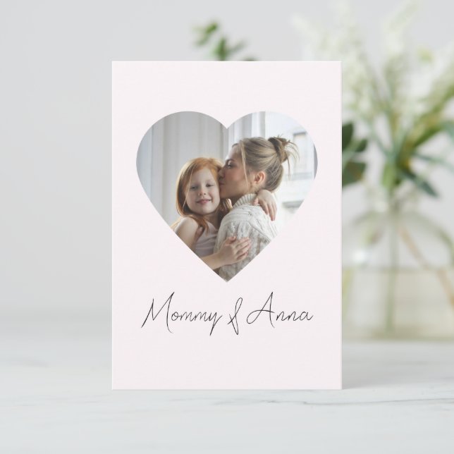 Mommy Custom Foto & Name Personalisiert Card (Stehend Vorderseite)