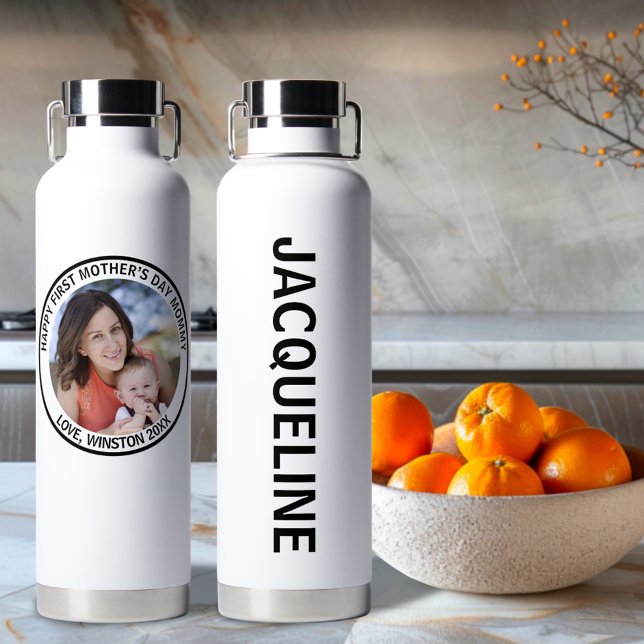 Mommy Custom Foto & Name zum ersten Muttertag Trinkflasche (Von Creator hochgeladen)