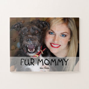 Mommy Custom Foto Wuv You dog Puzzle