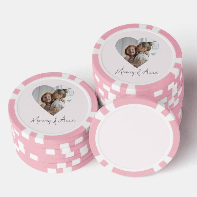 Mommy Custom Name & Photo Poker Chip (Stapel)