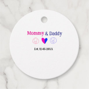 Mommy & Daddy neue Eltern geben Datum einfügen Her Geschenkanhänger