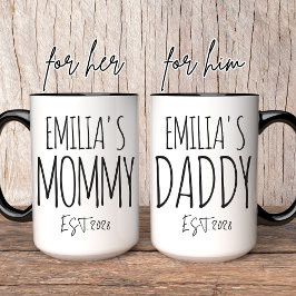 Mommy & Daddy Personalized Mug | Junge Mutter Tasse