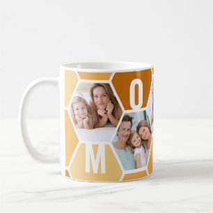 Mommy Editable 5 Foto 5 Letter Honeycomb Kaffeetasse