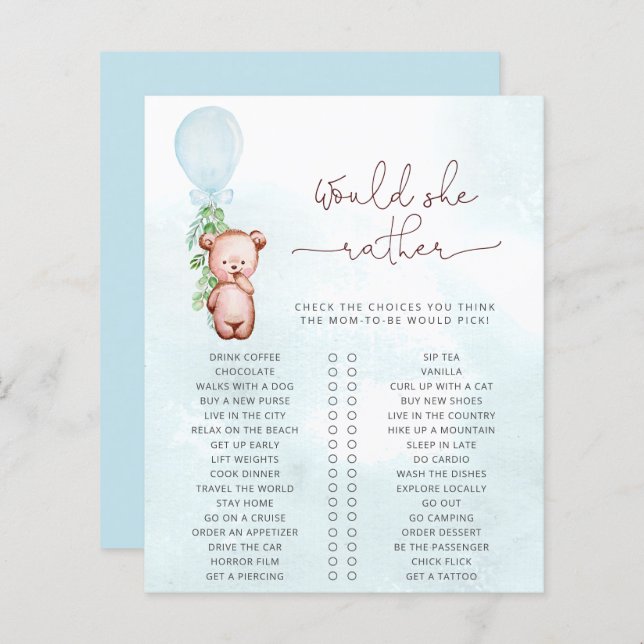 Mommy eher Game Baby Dusche Teddy Bär (Vorne/Hinten)