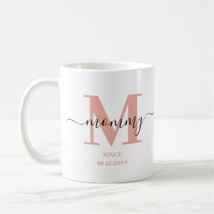 Mommy Elegant Script Monogram Kaffeetasse