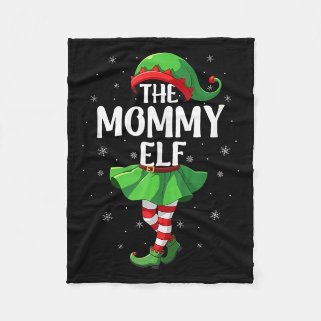 Mommy Elf Christmas Girls Women Elf Squad Xmas Fam Fleecedecke (Vorderseite)