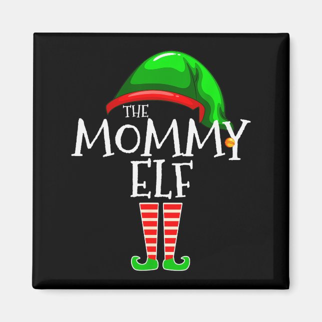 Mommy Elf Family Matching Group Christmas Mom  Magnet (Vorne)