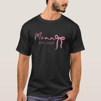 Mommy Est 2025 erwartet Baby 2025 rosa Coquette Bo T-Shirt