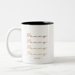 Mommy Established | Mama Gift Earth-Tone-Kaffee-Ta Zweifarbige Tasse
