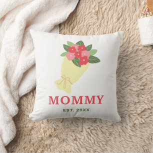 Mommy etabliert seit Floral Bouquet Niedlich Kissen