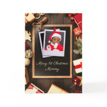 Mommy First Christmas Rustic Wood Chalkboard Foto