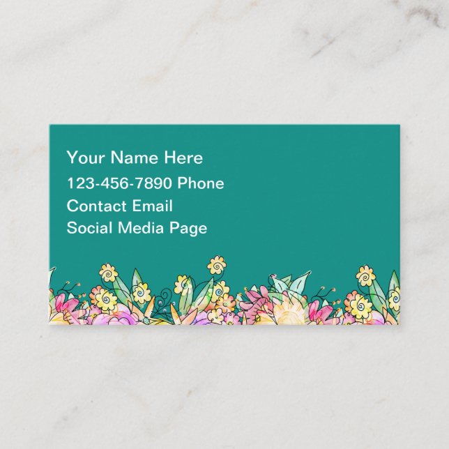 Mommy Floral Cute Contact Cards Visitenkarte (Vorderseite)